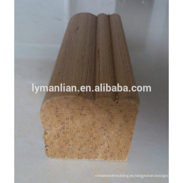 molduras de madera tallada de reconocimiento para la construcción, decoración / línea angular / moldura de madera cuádruple